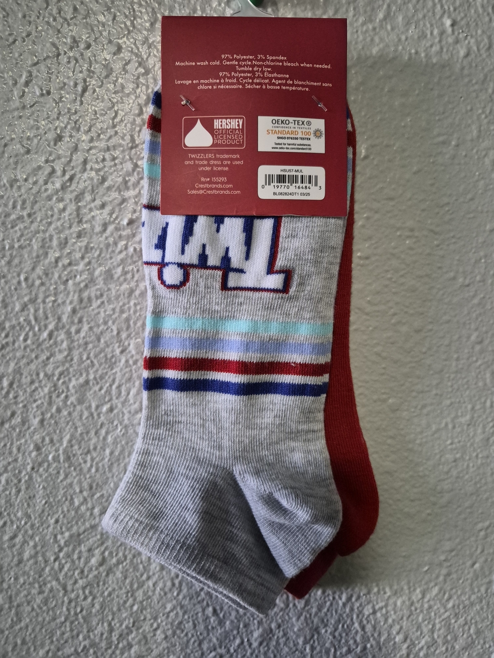 Twizzlers Licensed Men's Low-Cut Socks - Gray and Red